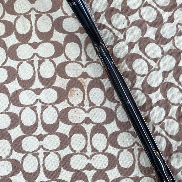 Coach Signature Classic Brown Logo Retractable Umbrella. VGUC. Travel Packable - Picture 4 of 12